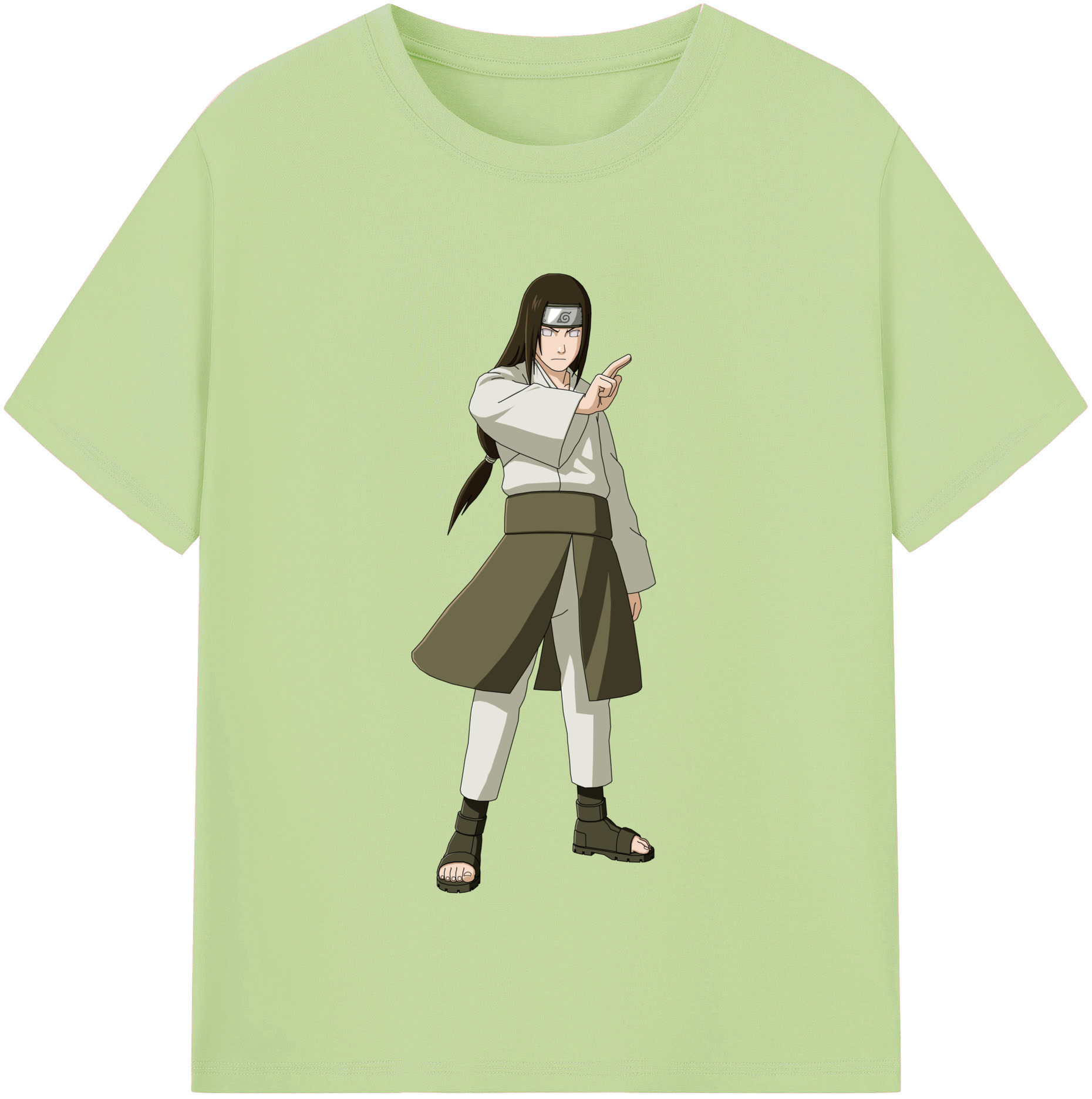 （画像用） NARUTO -ナルト- 日向ネジ Hyūga Neji 綿100％半袖Tシャツ（フロントプリント）
